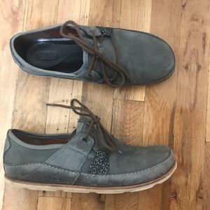 Chaco Grey Harper Laced Leather Flat Shoe